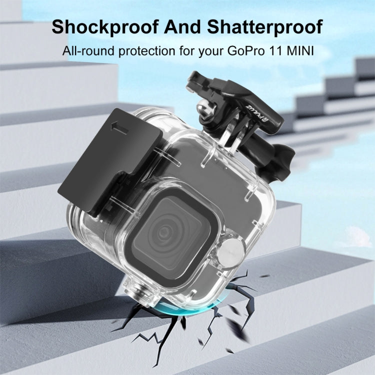 Per GoPro Hero11 Mini Nero PULUZ Custodia protettiva impermeabile da 40 m con fibbia di montaggio di base e vite, For GoPro Hero11 Black Mini
