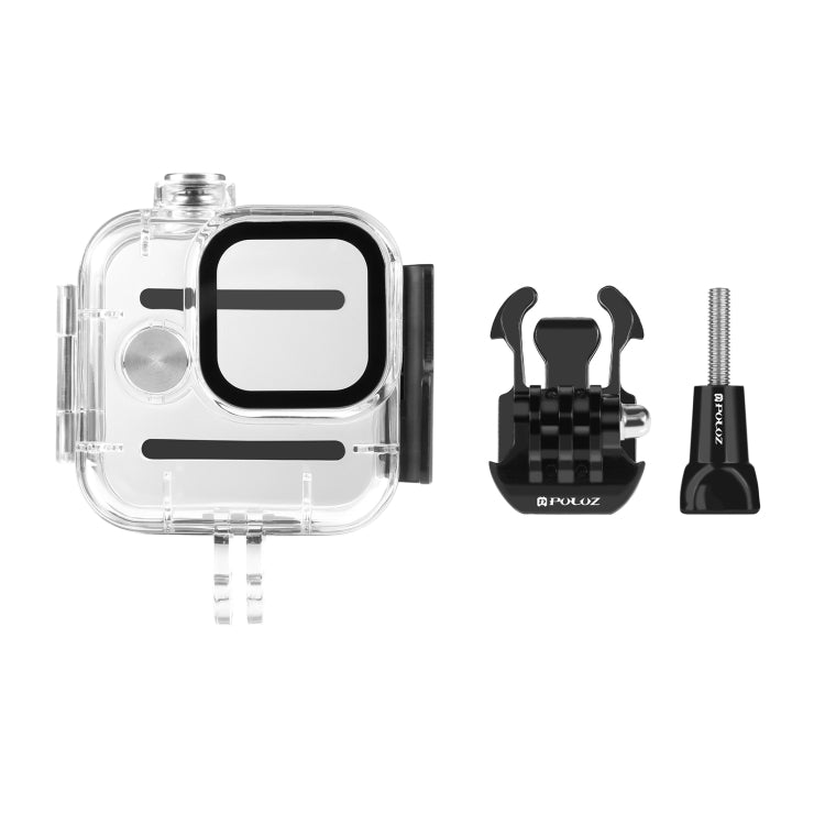 Per GoPro Hero11 Mini Nero PULUZ Custodia protettiva impermeabile da 40 m con fibbia di montaggio di base e vite, For GoPro Hero11 Black Mini