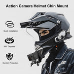 Supporto morsetto mentoniera casco per GoPro e action cam