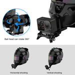 Supporto morsetto mentoniera casco per GoPro e action cam