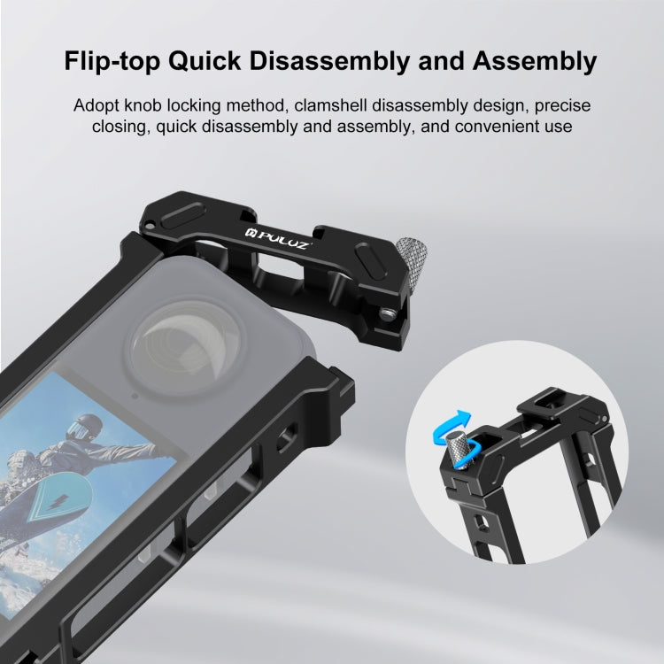 Telaio protettivo in metallo per Insta360 X4 con base cold shoe