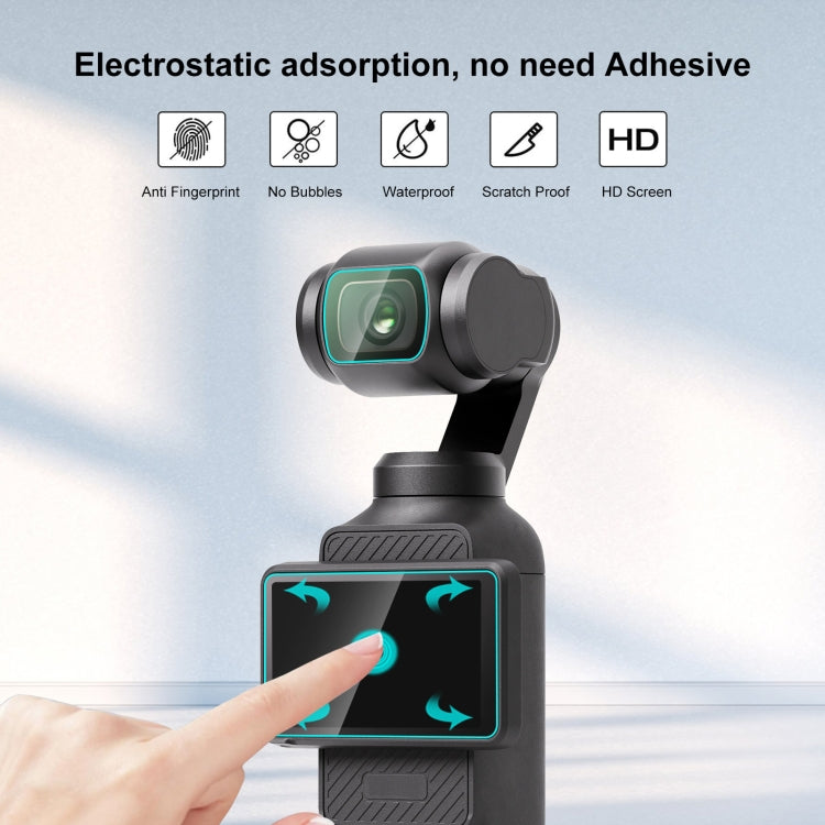Per DJI OSMO Pocket 3 PULUZ 9H 2.5D HD Protezione per lenti in vetro temperato + Pellicola per schermo, For DJI OSMO Pocket 3