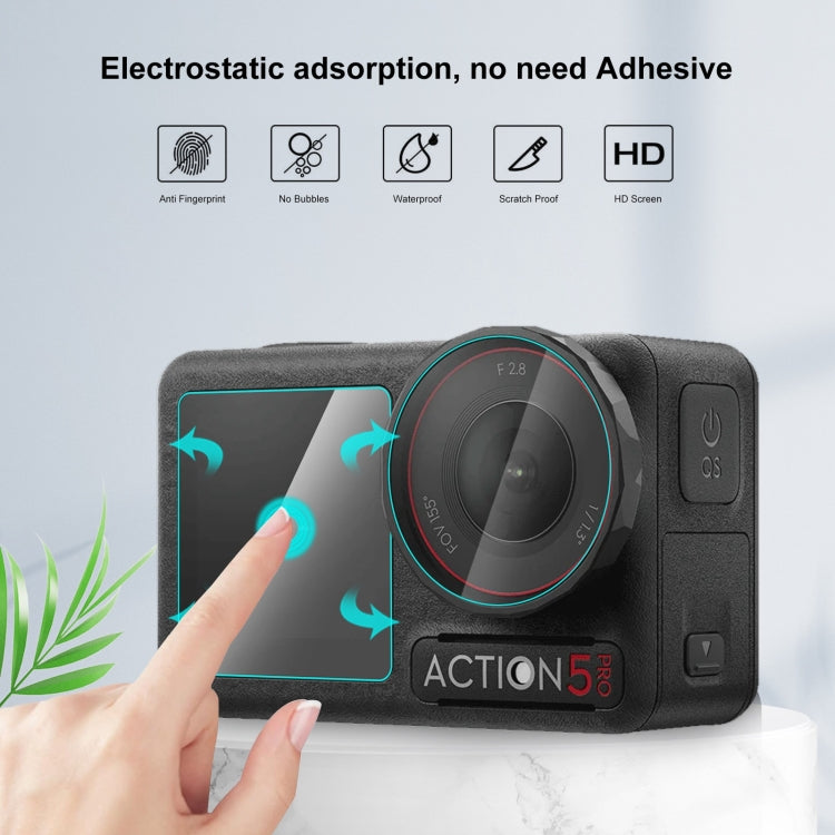 Pellicola vetro temperato 3-in-1 per DJI Osmo Action 5 Pro