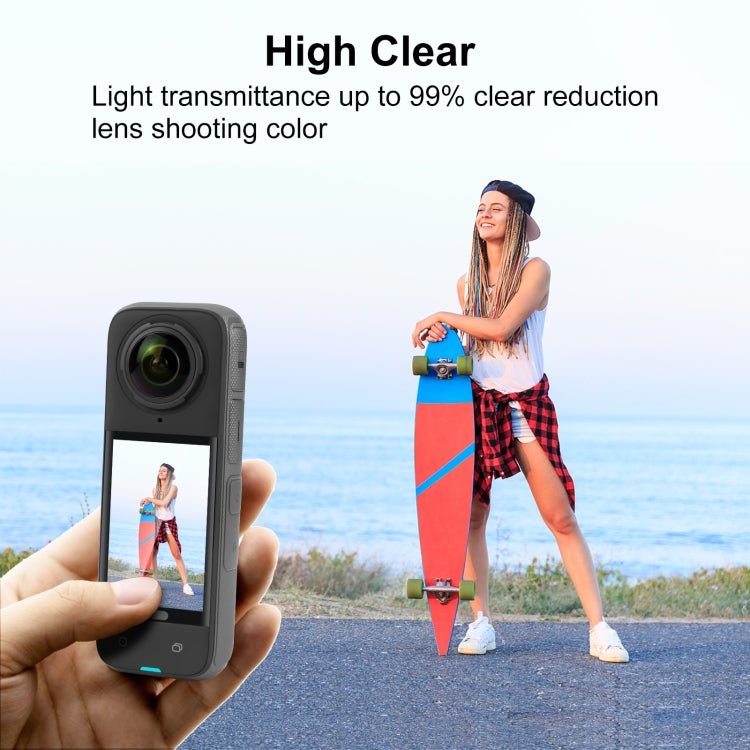 Pellicola vetro temperato Insta360 X4 e X5 9H 2.5D