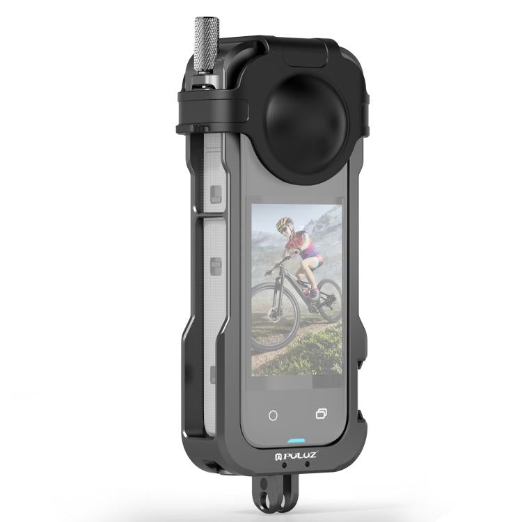 Telaio protettivo in metallo per Insta360 X4 con copriobiettivo