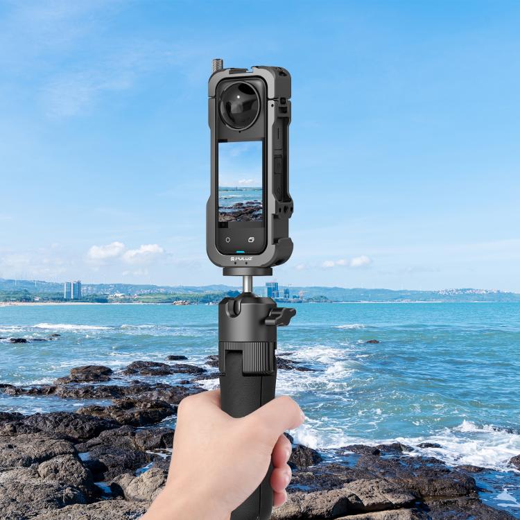 Telaio protettivo in metallo per Insta360 X4 con copriobiettivo