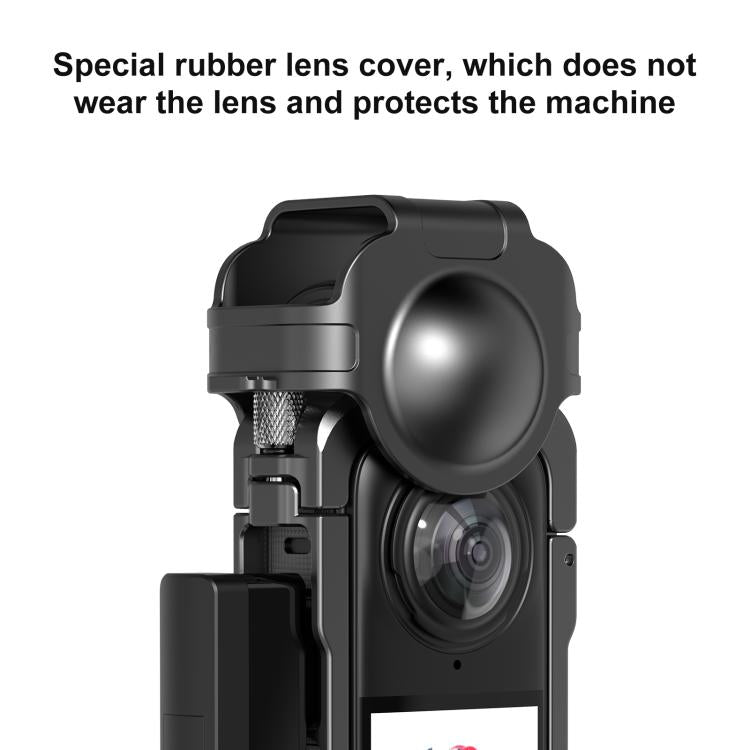 Telaio protettivo in metallo per Insta360 X4 con copriobiettivo