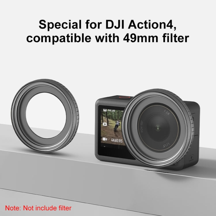 Portafiltro metallo per filtri 49mm DJI Action 4/5 Pro