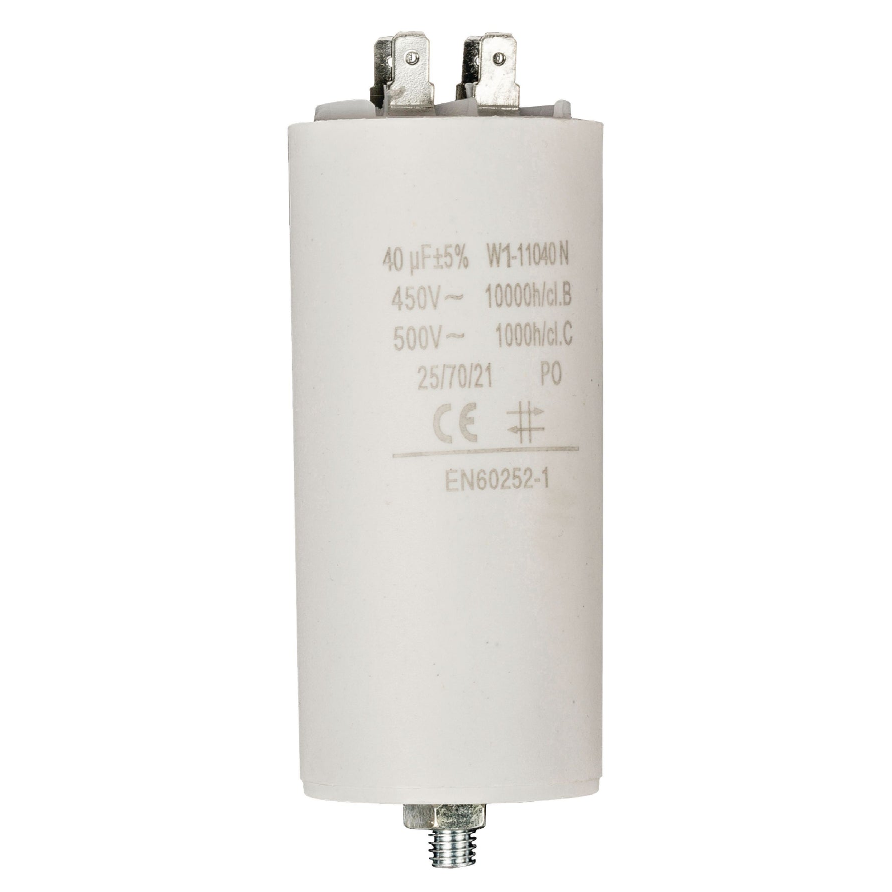Condensatore 40uF 450V con terminale M8 8053323554318 W1-11040N Q717