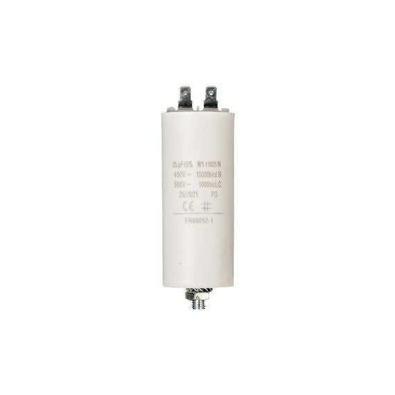 Condensatore 25uF 450V con terminale M8 8053323554295 W1-11025N Q757