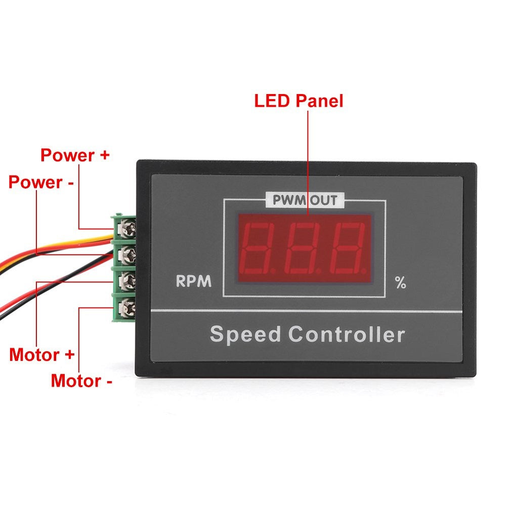 Regolatore di velocità con Display Digitale controllo velocità motore PWM con Interruttore DC R996