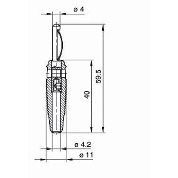 Connettore a banana da 4mm sezione cavo compatibile 1,5 mm² RH-VQ20B 4002044172633 400204417263 ND2675