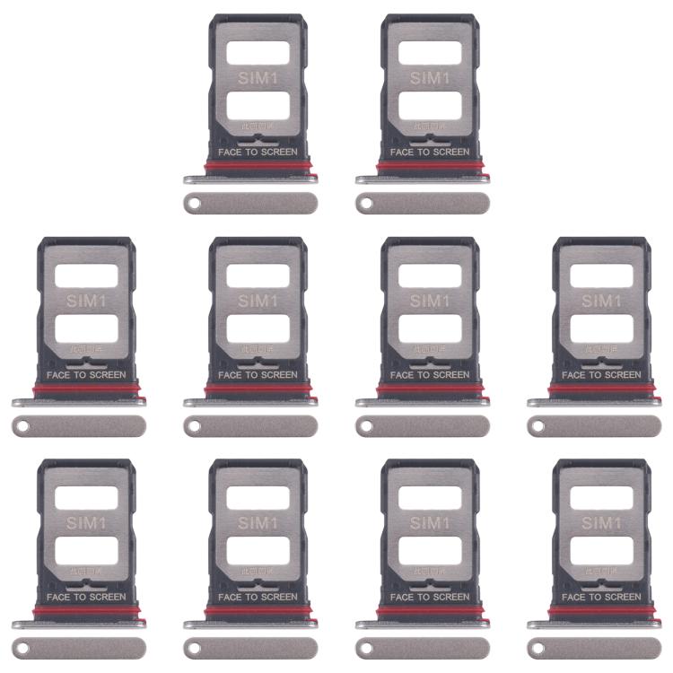 Per Xiaomi 14T 5G 10 pezzi Vassoio per schede SIM originali + vassoio per schede SIM, For Xiaomi 14T 5G(Original)