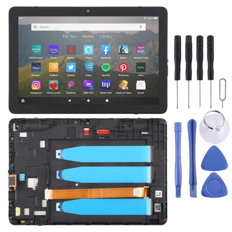 Per Amazon Kindle Fire HD 8 12a generazione 2022 R2SP8T Schermo LCD digitalizzatore completo con cornice, For Amazon Kindle Fire HD 8 12th Gen 2022(with Frame)