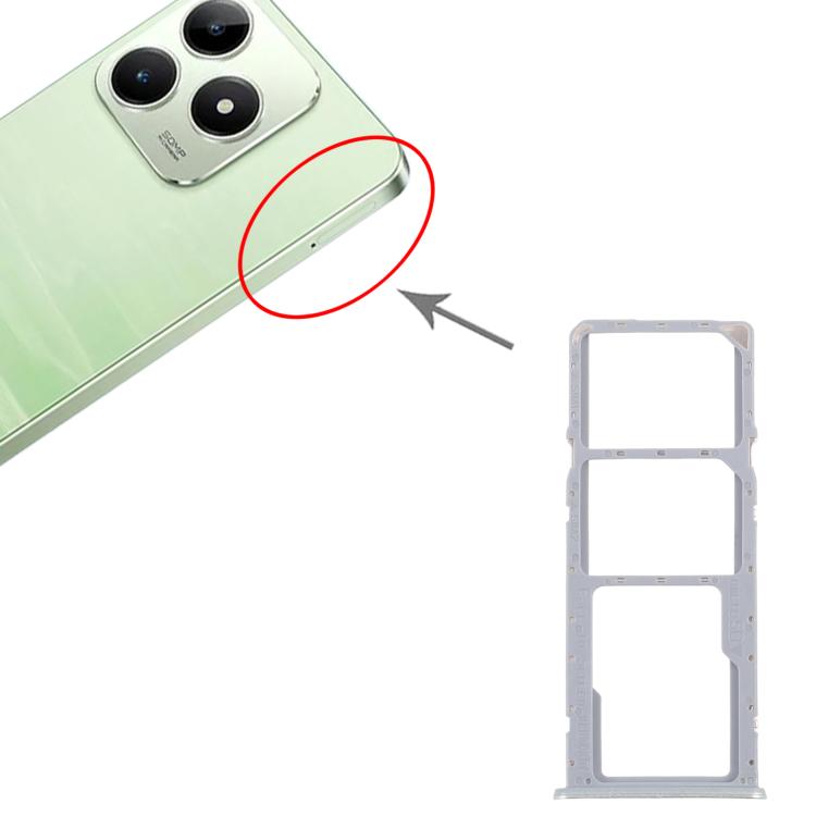 Per Realme C63 4G 10 pezzi Vassoio originale per scheda SIM + Vassoio per scheda SIM + Vassoio per scheda Micro SD, For Realme C63 4G(Original)
