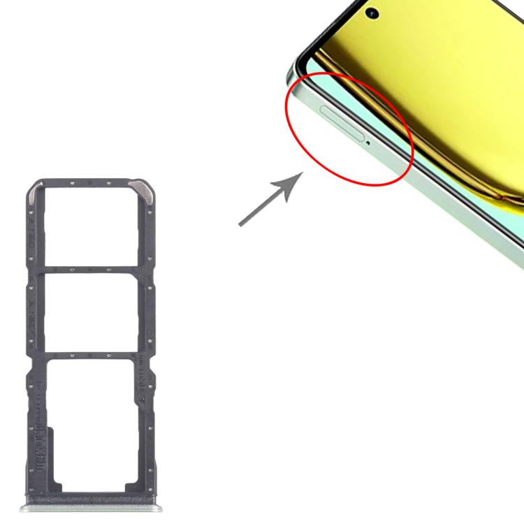 Per Realme C67 5G 10 pezzi Vassoio originale per scheda SIM + Vassoio per scheda SIM + Vassoio per scheda Micro SD, For Realme C67 5G(Original)