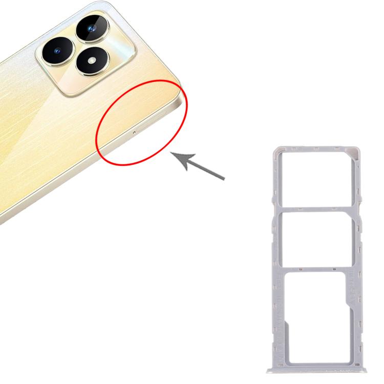 Per Realme Narzo N53 4G 10 pezzi Vassoio originale per scheda SIM + Vassoio per scheda SIM + Vassoio per scheda Micro SD, For Realme Narzo N53 4G (Original)