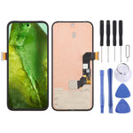 Schermo LCD digitalizzatore completo con cornice, originale, per Google Pixel 8A GKV4X G6GPR G8HHN, incluso cavo flessibile per impronta digitale., For Google Pixel 8A(Original)