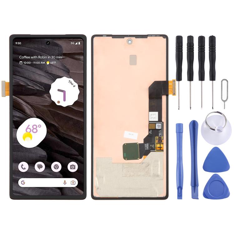 Schermo LCD digitalizzatore completo con cornice, incluso cavo flessibile per impronte digitali, per Google Pixel 7a GWKK3 GHL1X G0DZQ G82U8., For Google Pixel 7a(Original)