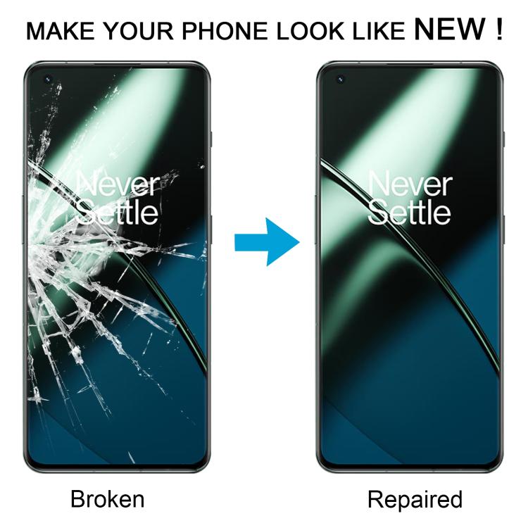 Vetro esterno per lo schermo frontale di OnePlus 11 con adesivo OCA otticamente trasparente, For OnePlus 11