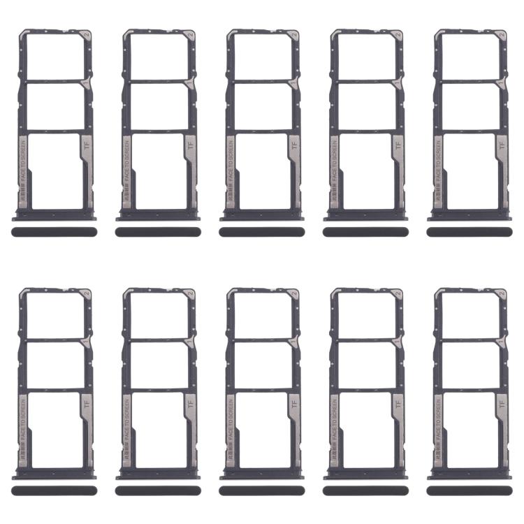 Per Xiaomi Poco M6 Pro 4G 10 pezzi Vassoio originale per scheda SIM + Vassoio per scheda SIM + Vassoio per scheda Micro SD, For Xiaomi Poco M6 Pro 4G
