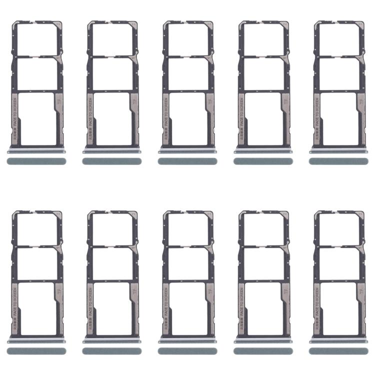 Per Xiaomi Poco M6 Pro 4G 10 pezzi Vassoio originale per scheda SIM + Vassoio per scheda SIM + Vassoio per scheda Micro SD, For Xiaomi Poco M6 Pro 4G
