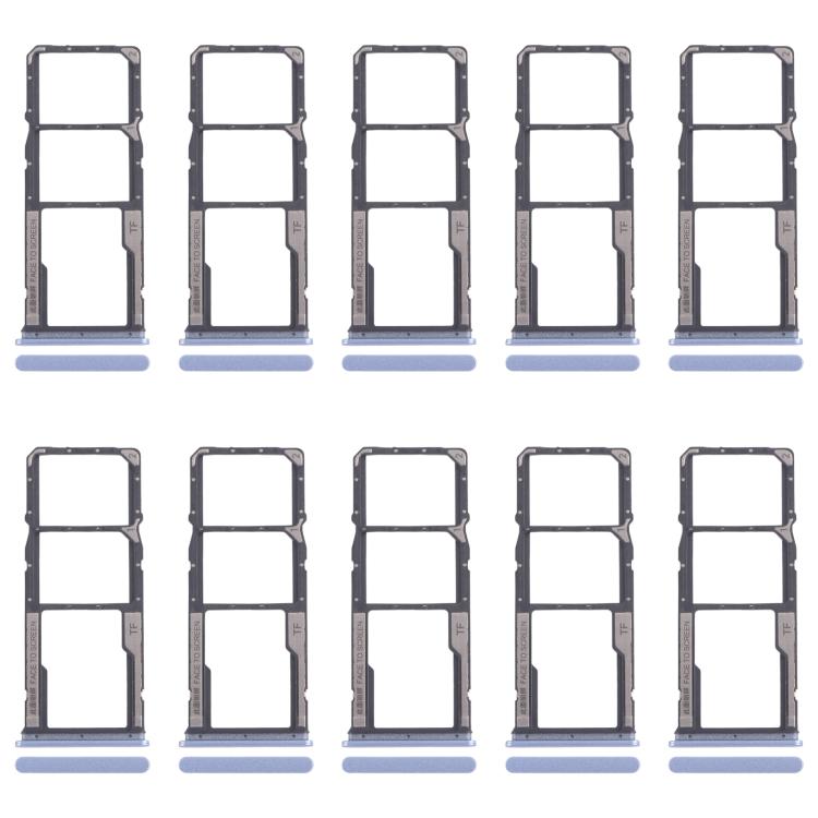 Per Xiaomi Poco M6 Pro 4G 10 pezzi Vassoio originale per scheda SIM + Vassoio per scheda SIM + Vassoio per scheda Micro SD, For Xiaomi Poco M6 Pro 4G