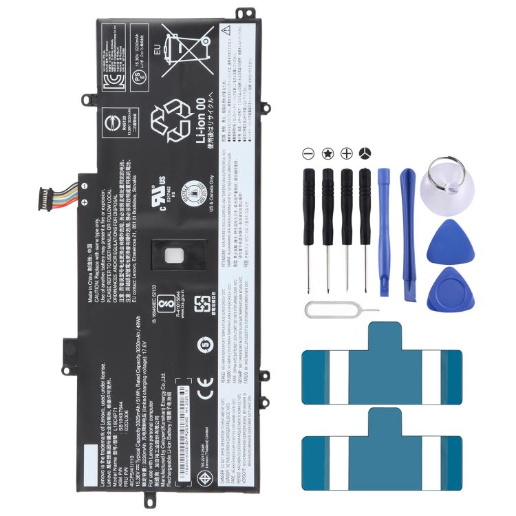 Batteria di ricambio da 3325 mAh per Lenovo Thinkpad X1 Carbon di settima/ottava generazione (2019) modello TP00109A L18C4P71., For Lenovo Thinkpad X1 Carbon 7th/8th gen