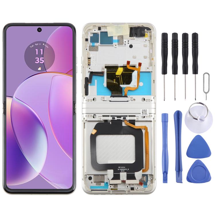 Schermo LCD digitalizzatore completo con cornice per Motorola Razr 40 XT2323-2 originale., For Motorola Razr 40(Original)