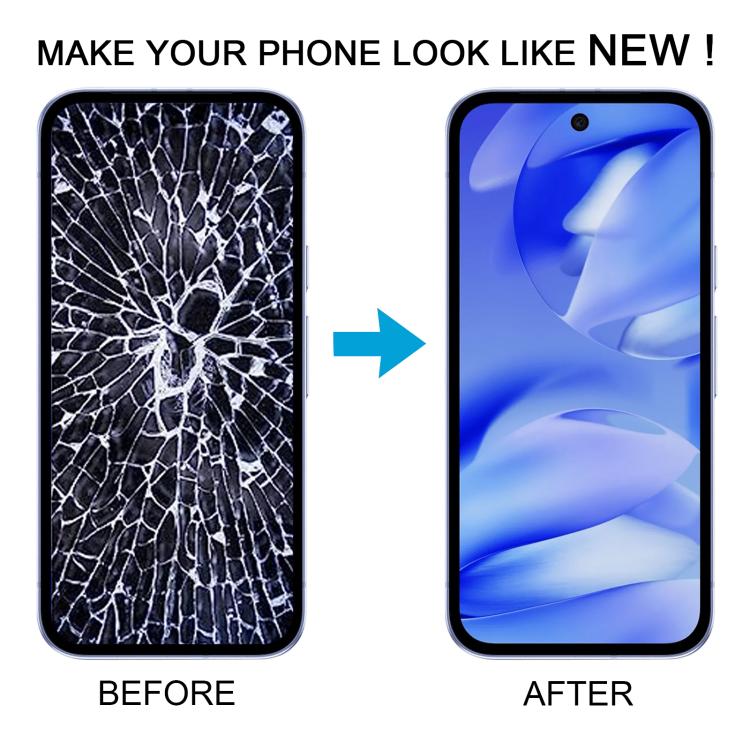 Schermo LCD OLED originale con digitalizzatore e cornice, completo di cornice, per Google Pixel 9a GXQ96 GTF7P G3Y12., For Google Pixel 9a(Original)
