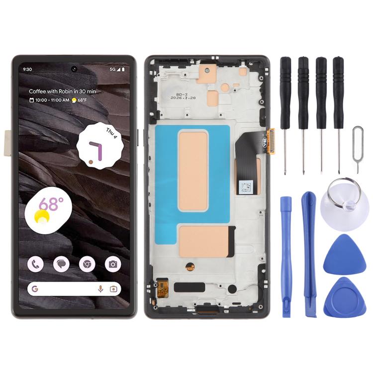 Schermo TFT LCD digitalizzatore completo con cornice per Google Pixel 7a GWKK3 G82U8, For Google Pixel 7a (TFT)