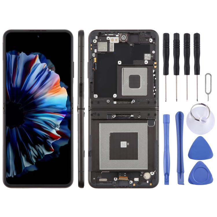 Schermo OLED LCD originale con digitalizzatore e cornice per ZTE nubia Flip2 A404ZT NX732J, gruppo completo., For ZTE nubia Flip2(Original)