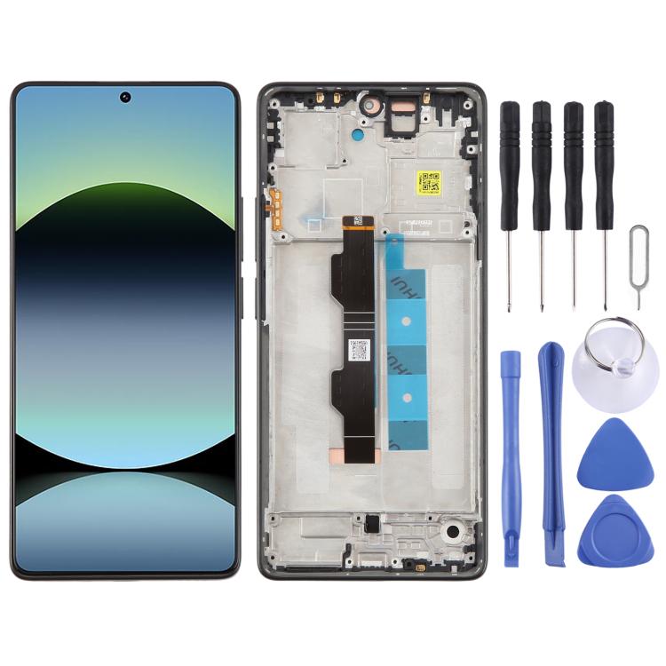 Schermo LCD digitalizzatore completo con cornice per Redmi Note 14S originale.