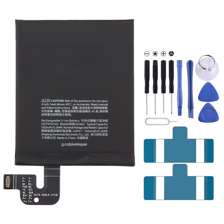 Batteria originale agli ioni di litio GU46C da 1352 mAh per Google Pixel 10 Pro Fold., For Google Pixel 10 Pro Fold 1352mAh (Original)