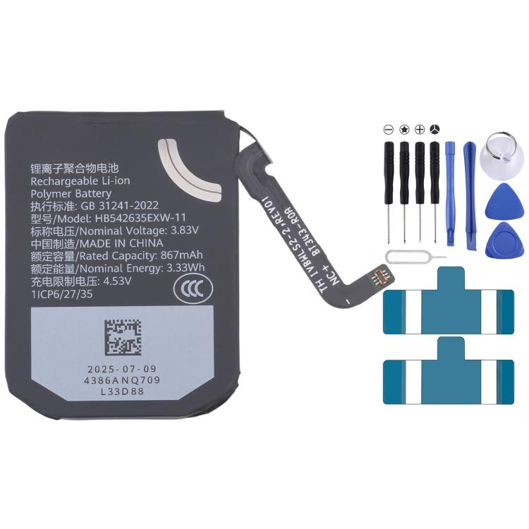 Batteria originale agli ioni di litio da 867 mAh HB542635EXW-11 per Huawei Watch 5 46mm 46mm, For Huawei Watch 5 46mm