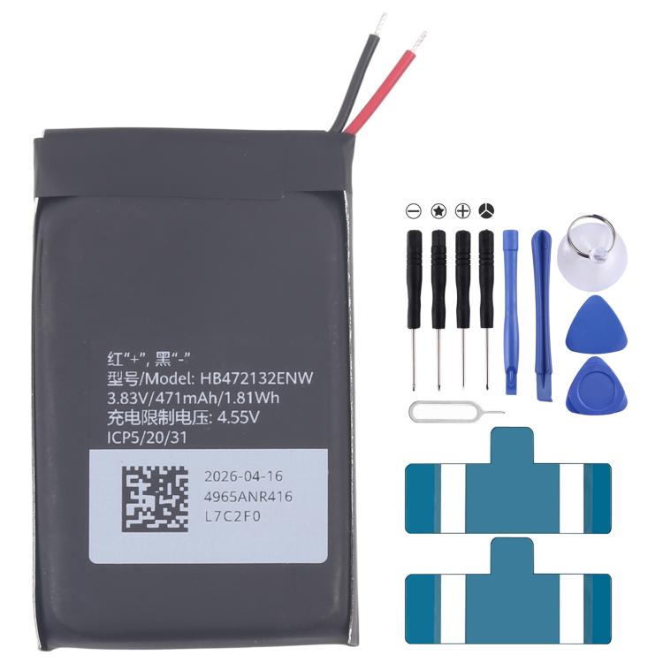 Batteria originale agli ioni di litio da 471 mAh HB472132ENW per Huawei Watch Fit 5., For Huawei Watch Fit 5 471mAh