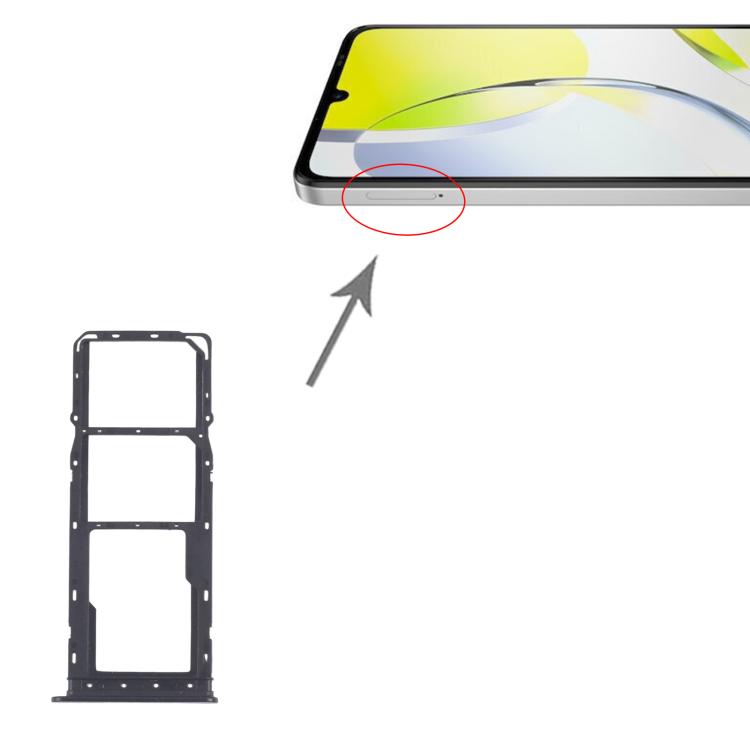 Vassoio per SIM card + Vassoio per SIM card + Vassoio per Micro SD per ZTE Blade A76 4G Z2474, For ZTE Blade A76 4G(Original)
