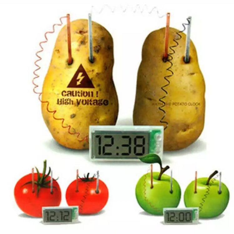 Kit didattico fai-da-te per orologio digitale con orologio digitale per scienza verde con schermo LCD da 2 pollici (patata NON inclusa), Potato Digital Clock