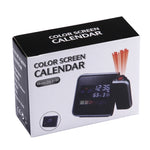 Sveglia con proiezione LED con display LCD digitale a colori multifunzionale con stazione meteorologica/temperatura/umidità/calendario, LED Projection Alarm Clock