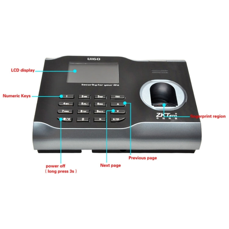 U160 Orologio presenza impronte digitali 3" TCP/IP USB
