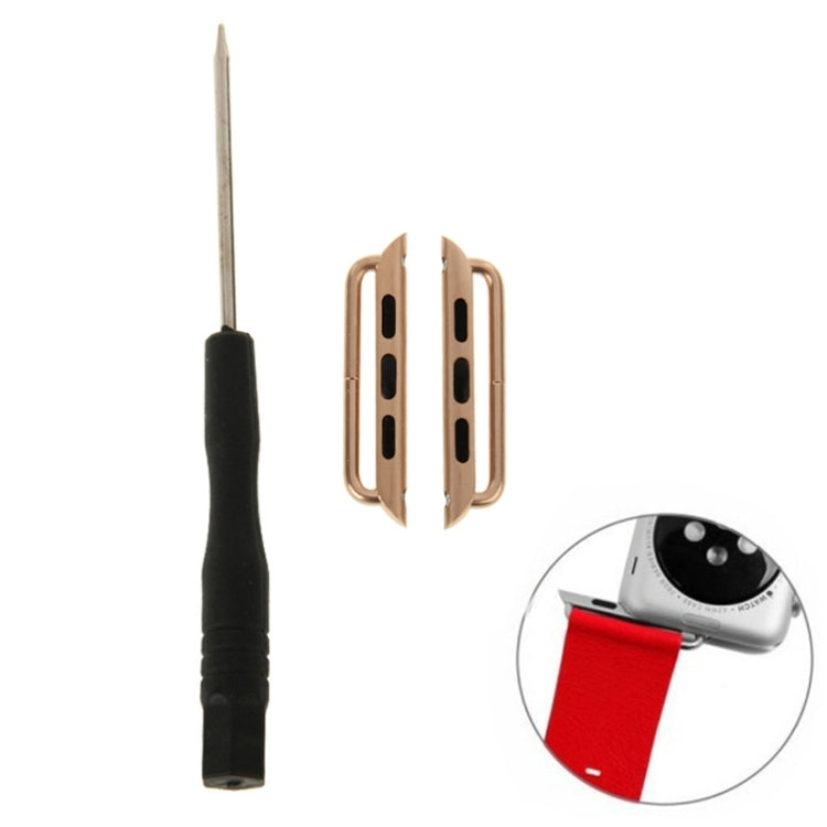 2 pezzi per Apple Watch Connettore cinturino in metallo da 38 mm Fibbia in metallo con strumento cacciaviti