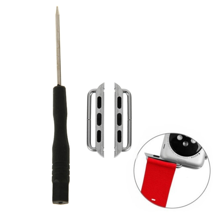 2 pezzi per Apple Watch 42 mm connettore cinturino in metallo fibbia in metallo con strumento cacciaviti