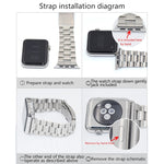 2 pezzi per Apple Watch 42 mm cinturino in metallo connettore fibbia in metallo, Silver