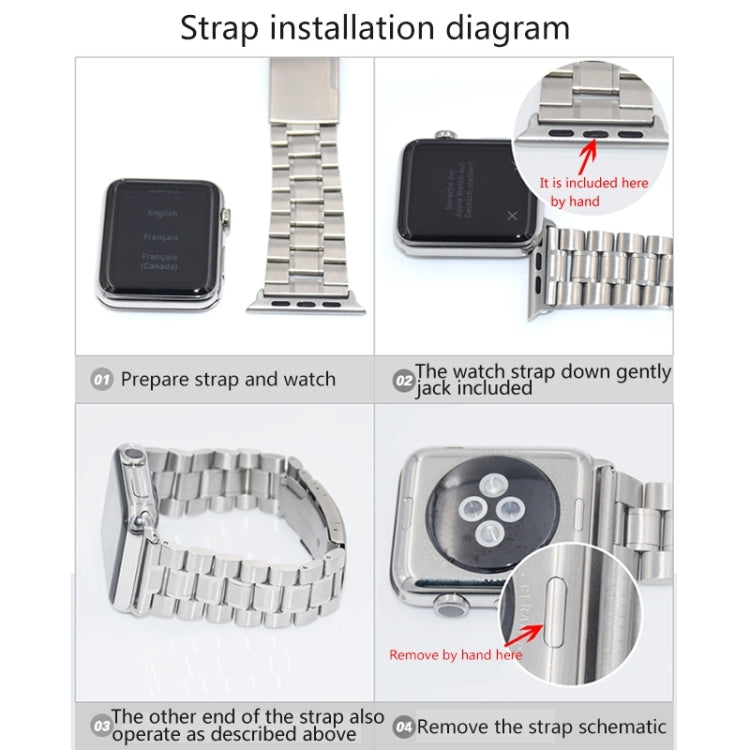 2 pezzi per Apple Watch 42 mm cinturino in metallo connettore fibbia in metallo, Silver