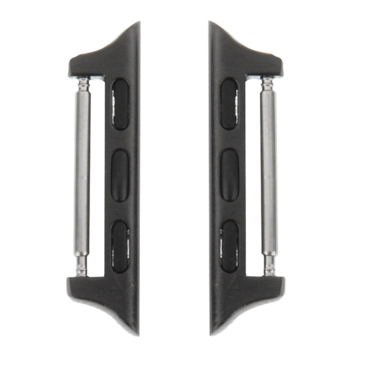 2 pezzi per Apple Watch 42 mm cinturino in metallo connettore fibbia in metallo, Black