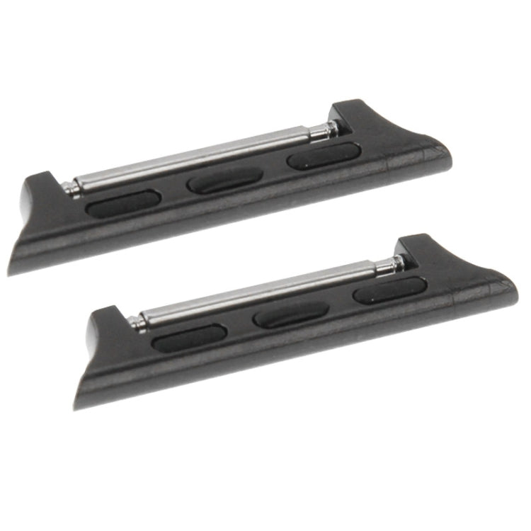 2 pezzi per Apple Watch 42 mm cinturino in metallo connettore fibbia in metallo, Black