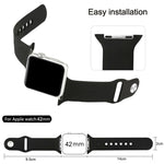 Per Apple Watch Sport Cinturino sportivo in gomma più lungo ad alte prestazioni da 42 mm con chiusura Pin-and-tuck