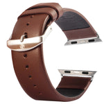 Kakapi per Apple Watch Cinturino per orologio in vera pelle da 42 mm con fibbia spazzolata e texture sottile con connettore