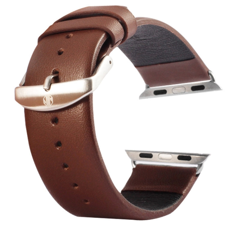 Kakapi per Apple Watch Cinturino per orologio in vera pelle da 42 mm con fibbia spazzolata e texture sottile con connettore