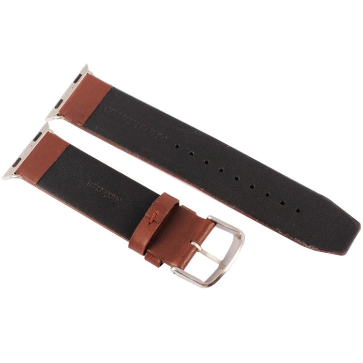 Kakapi per Apple Watch Cinturino per orologio in vera pelle da 42 mm con fibbia spazzolata e texture sottile con connettore
